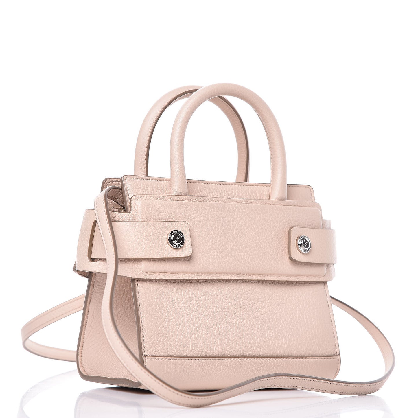 Grained Calfskin Nano Horizon Satchel Nude Pink