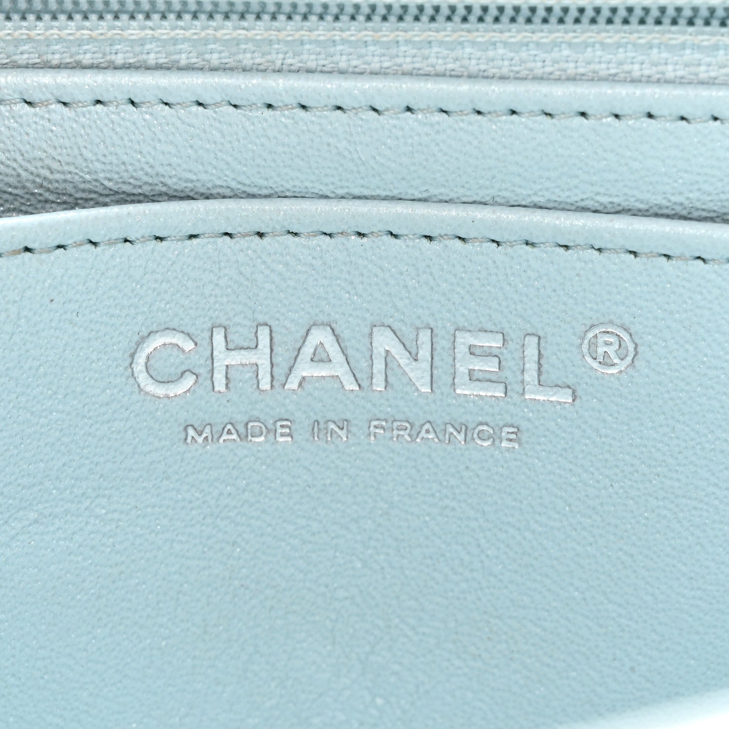 Chanel Perforated Lambskin Quilted Mini Rectangular Flap Light Blue Light Purple White 6 of 15