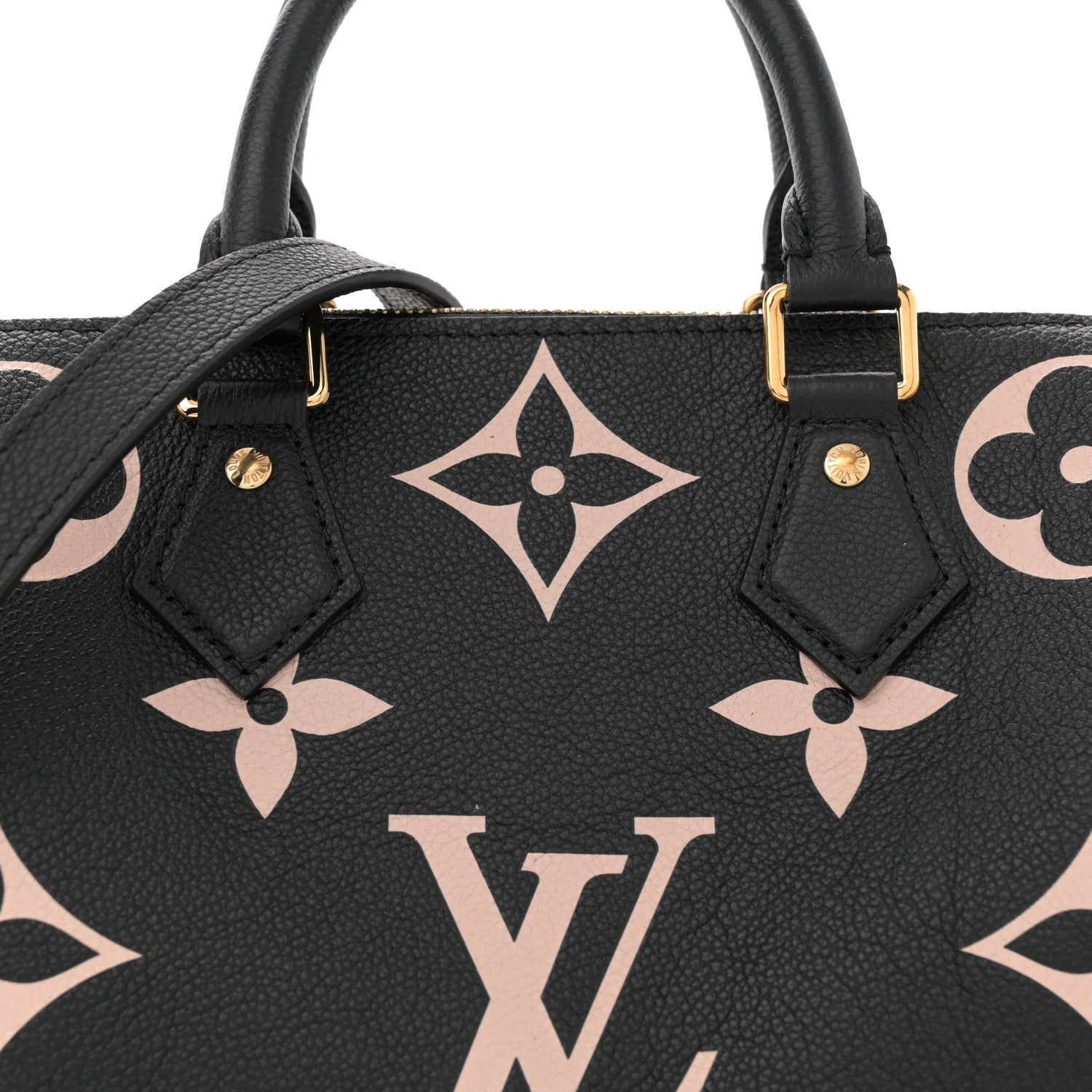 Louis Vuitton Empreinte Monogram Giant Speedy Bandouliere 25 Black Beige 7 of 11