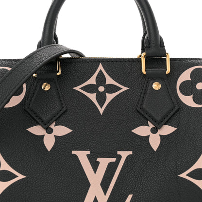 Louis Vuitton Empreinte Monogram Giant Speedy Bandouliere 25 Black Beige 7 of 11