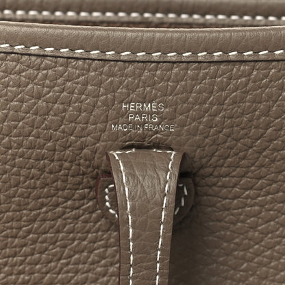 Hermes Taurillon Clemence Amazone Evelyne TPM Etoupe Bleu Indigo 6 of 10