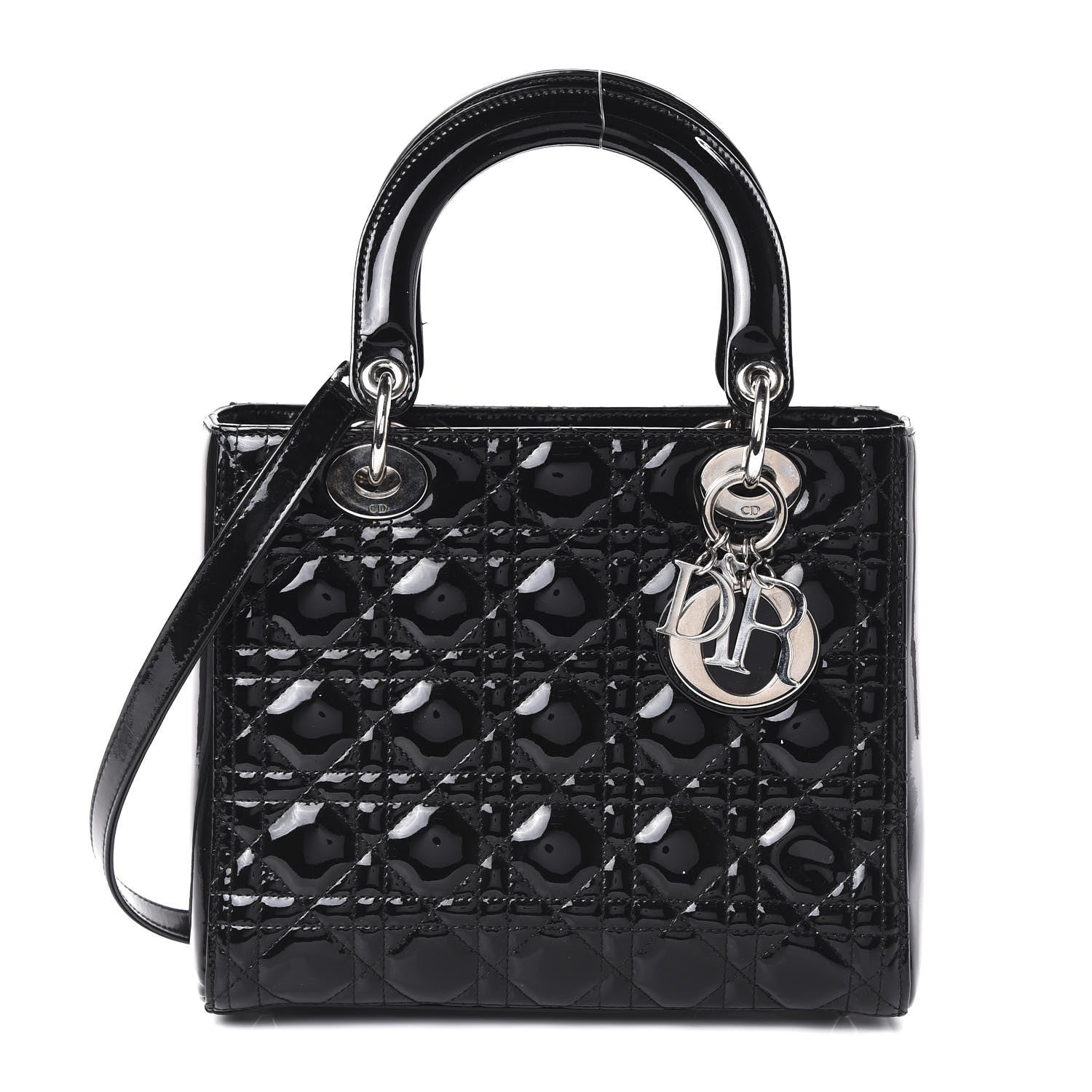 Christian Dior Patent Cannage Medium Lady Dior Black 1 of 10