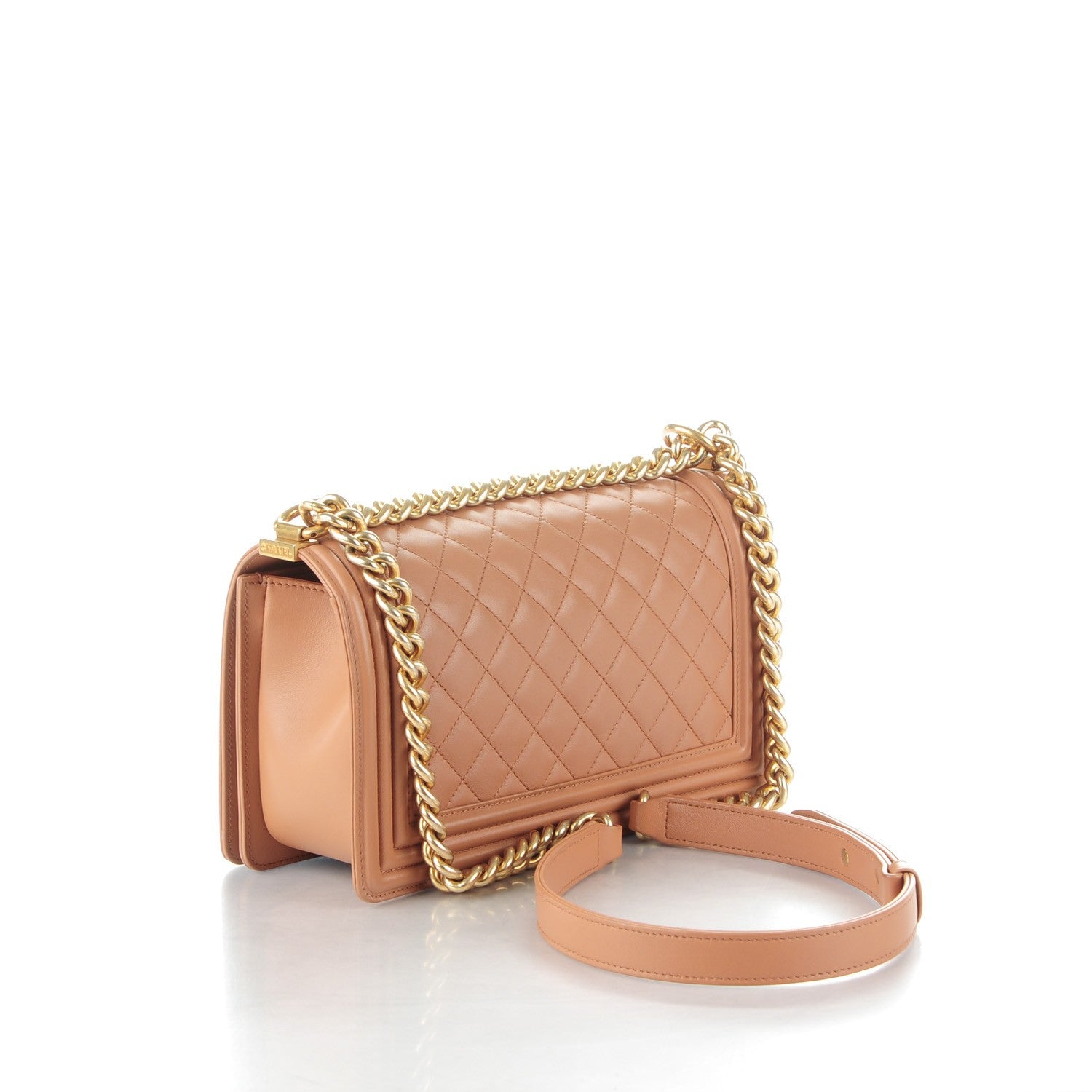 Chanel Lambskin Quilted Medium Boy Flap Camel 3 of 8