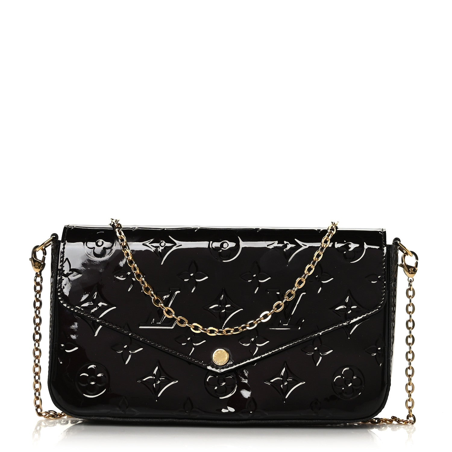Louis Vuitton Vernis Pochette Felicie Chain Wallet Amarante 1 of 9