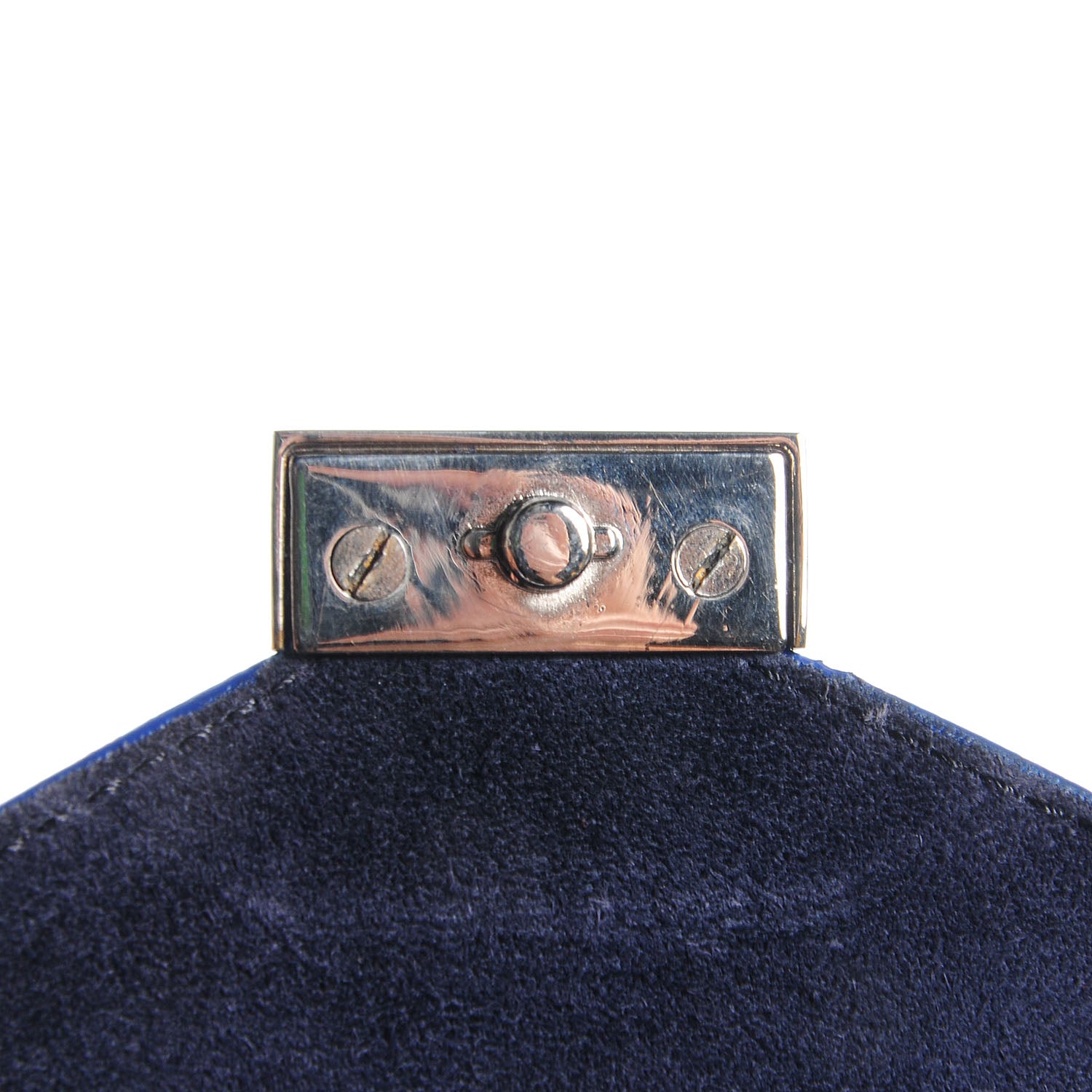 Celine Calfskin Suede Tri-Color Diamond Clutch Red 7 of 11