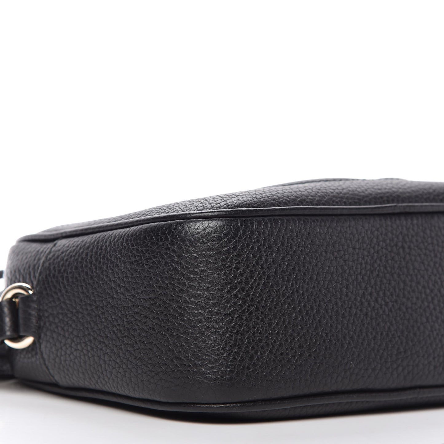 Pebbled Calfskin Small Soho Disco Bag Black