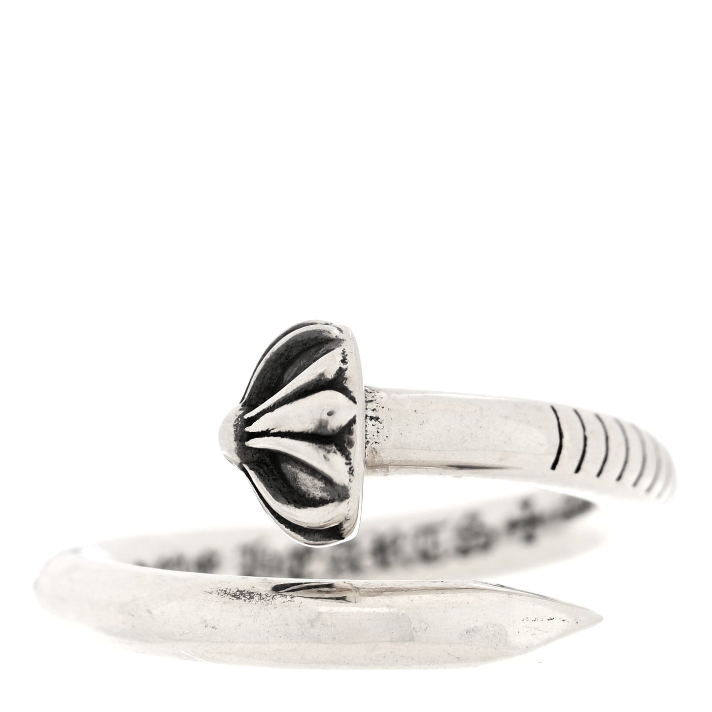 Sterling Silver Cross Ball Nail Ring 55 7.25