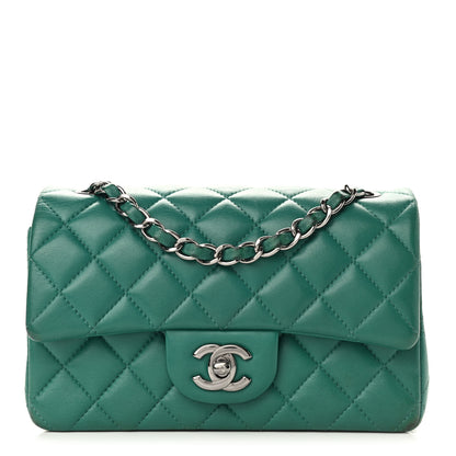 Chanel Lambskin Quilted Mini Rectangular Flap Green 1 of 10