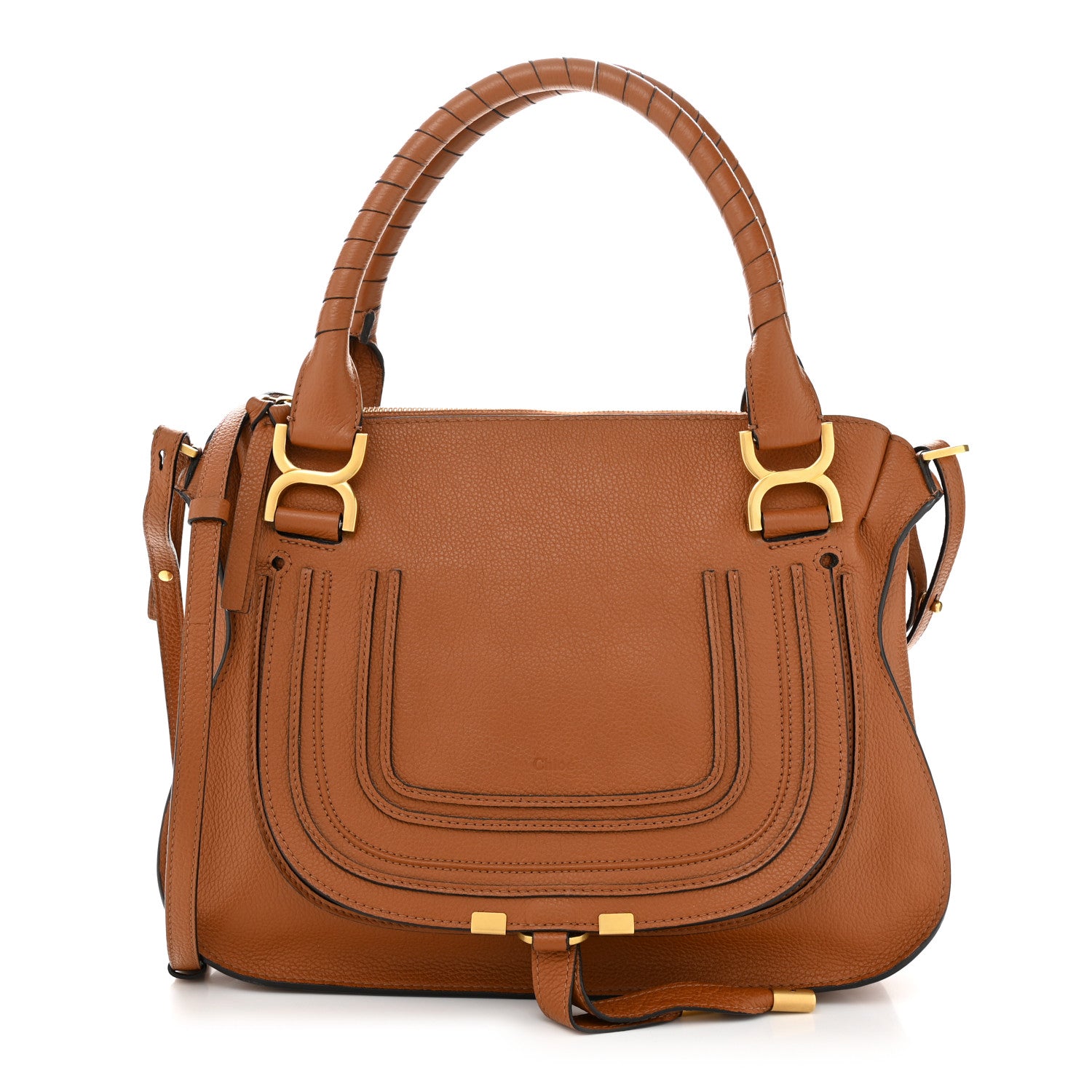 Chloe Calfskin Medium Marcie Satchel Tan 1 of 11