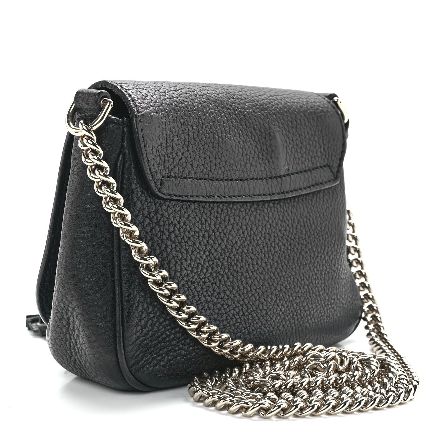 Gucci Pebbled Calfskin Small Soho Flap Crossbody Black 3 of 12