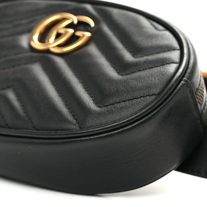 Gucci Calfskin Matelasse GG Marmont Belt Bag 75 30 Black 10 of 10