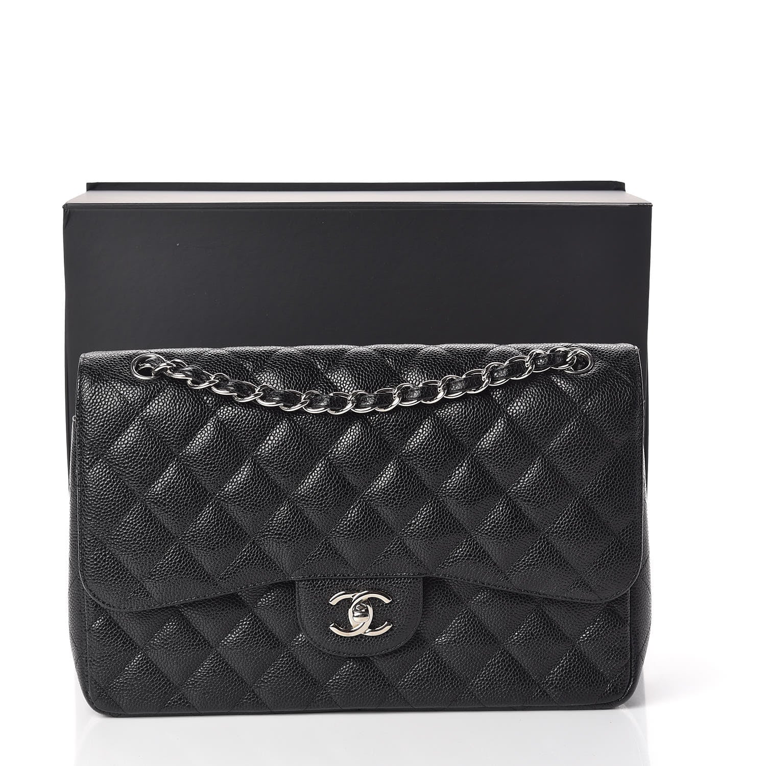 Chanel Caviar Quilted Jumbo Double Flap Black 15 of 15