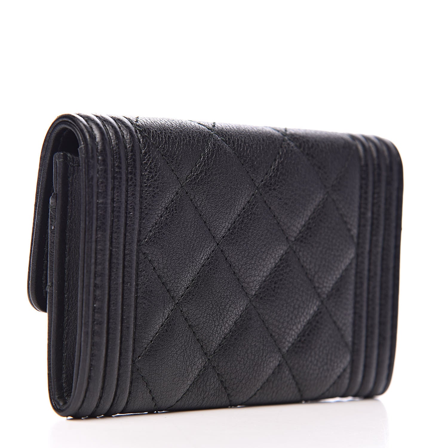 Chanel Calfskin Quilted Boy Flap Card Holder Black 3 of 8