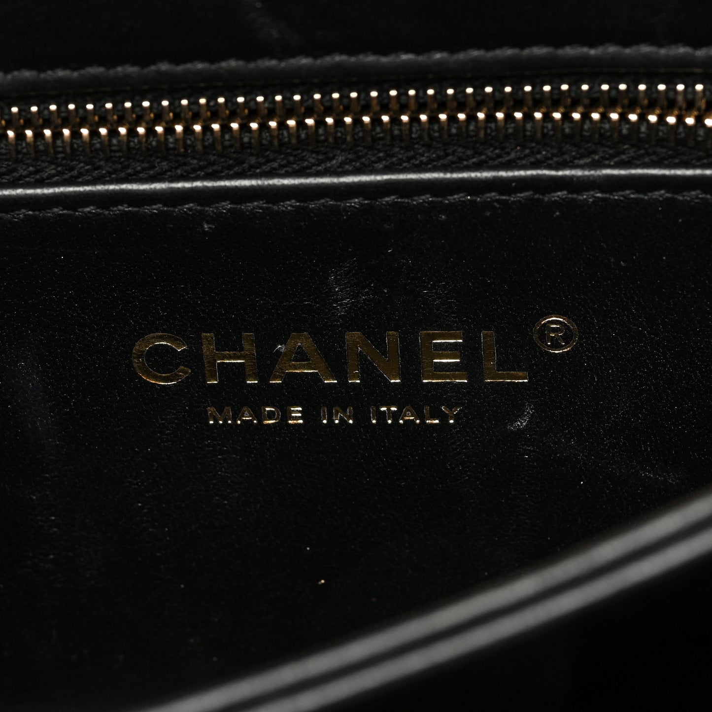 Hammered Metallic Calfskin Quilted Flap Gold