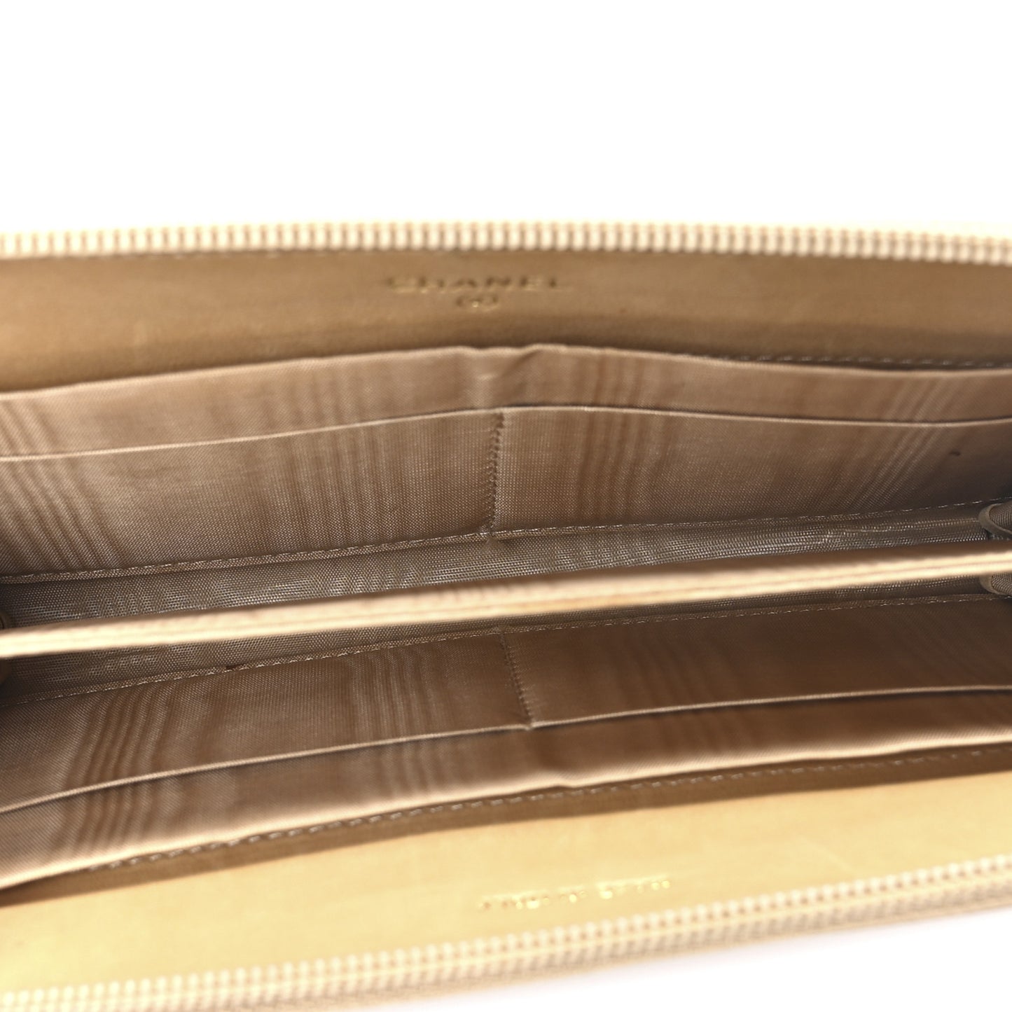 Caviar Large Timeless CC Zip Around Wallet Beige