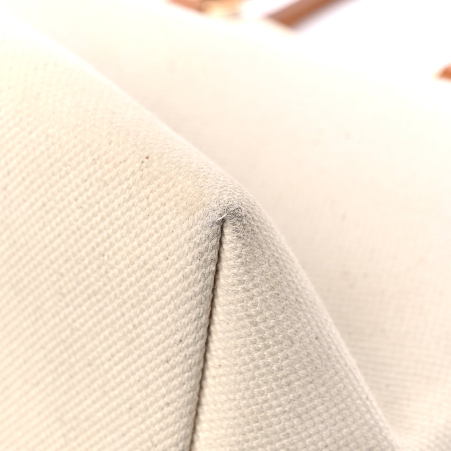 Canvas Calfskin Horizontal Cabas Natural Tan