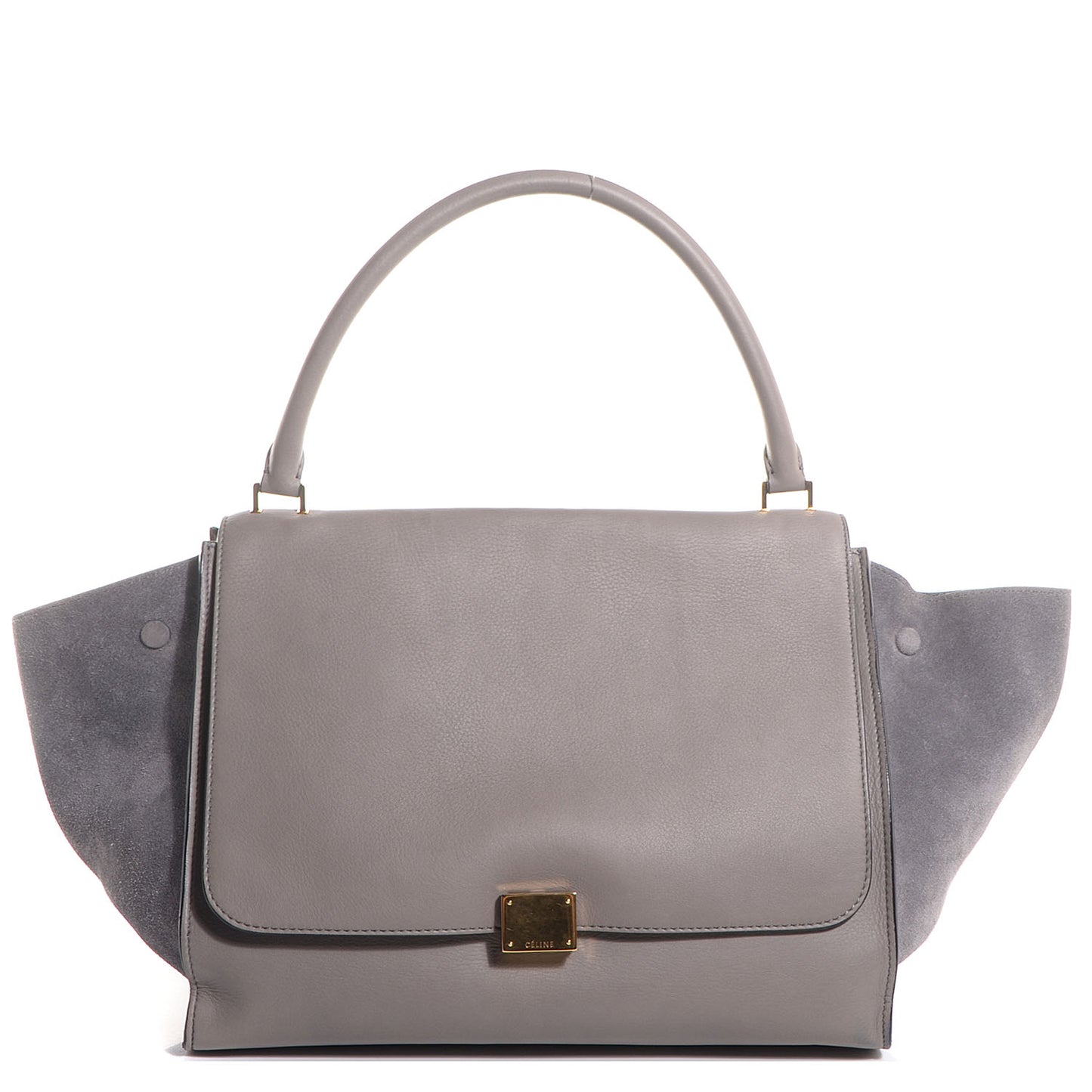 Calfskin Suede Large Trapeze Smoke