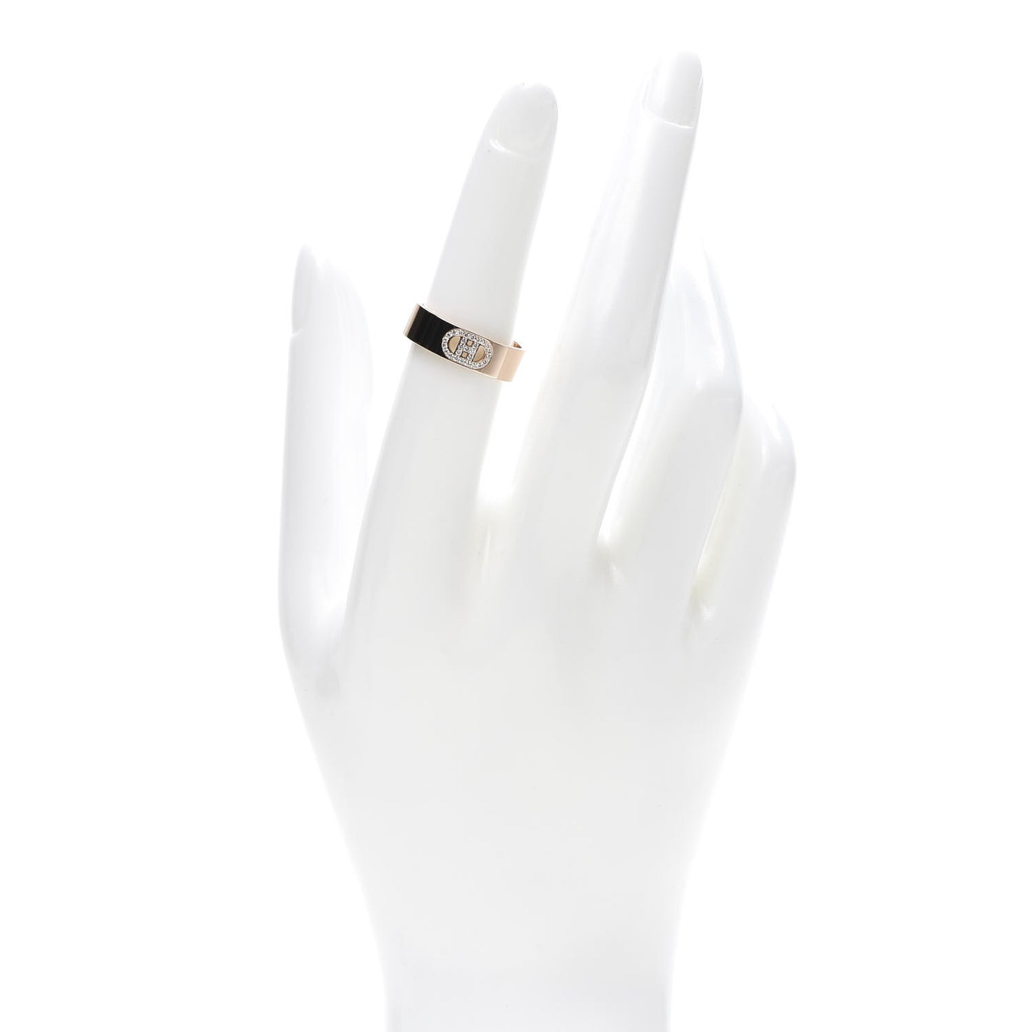 18K Rose Gold Diamond PM H D'Ancre Ring 53 6.25