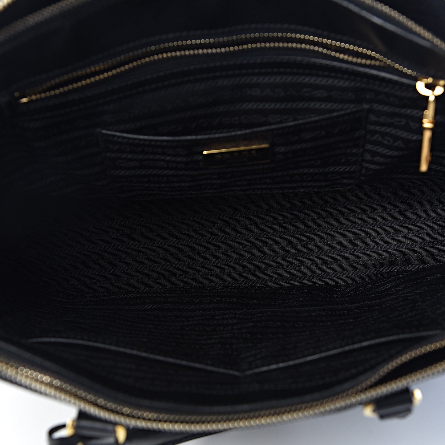 Saffiano Large Galleria Double Zip Tote Black