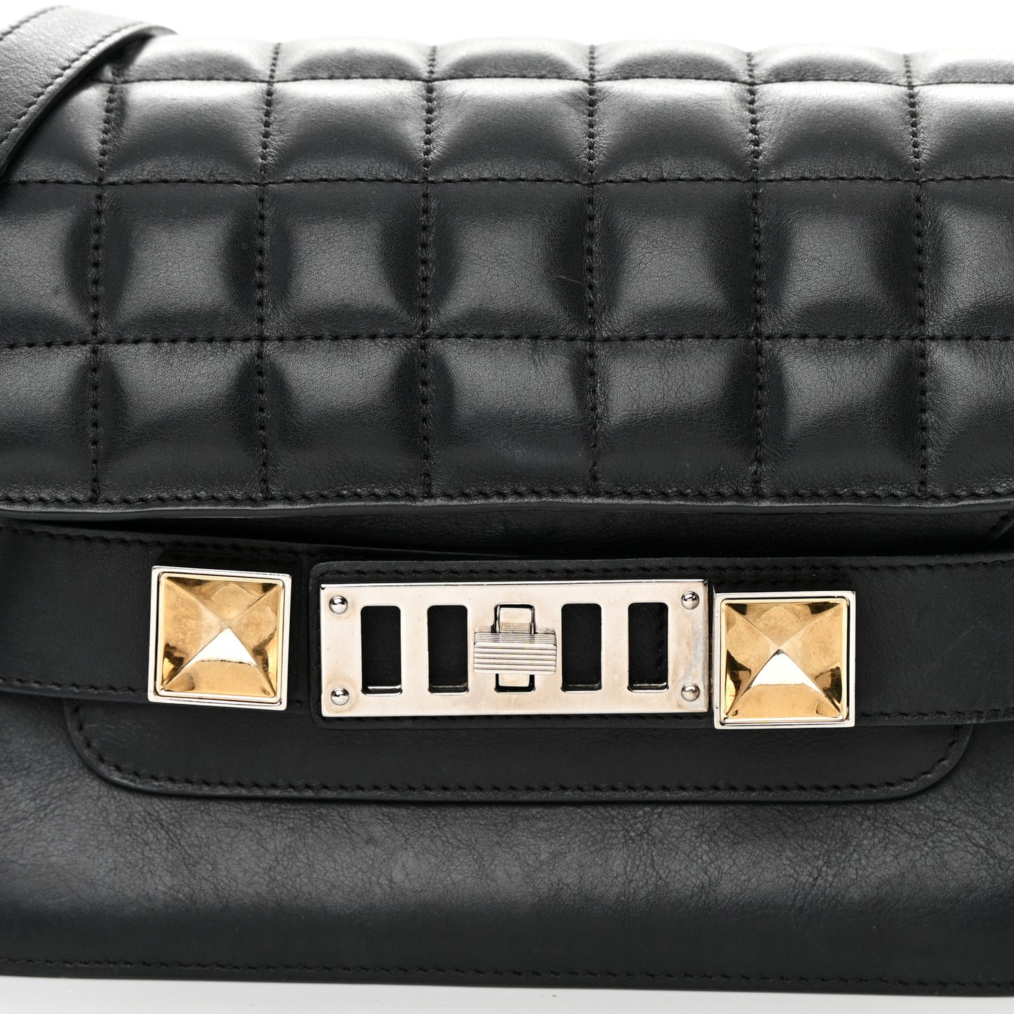 Lambskin Quilted Mini PS11 Classic Shoulder Bag Black