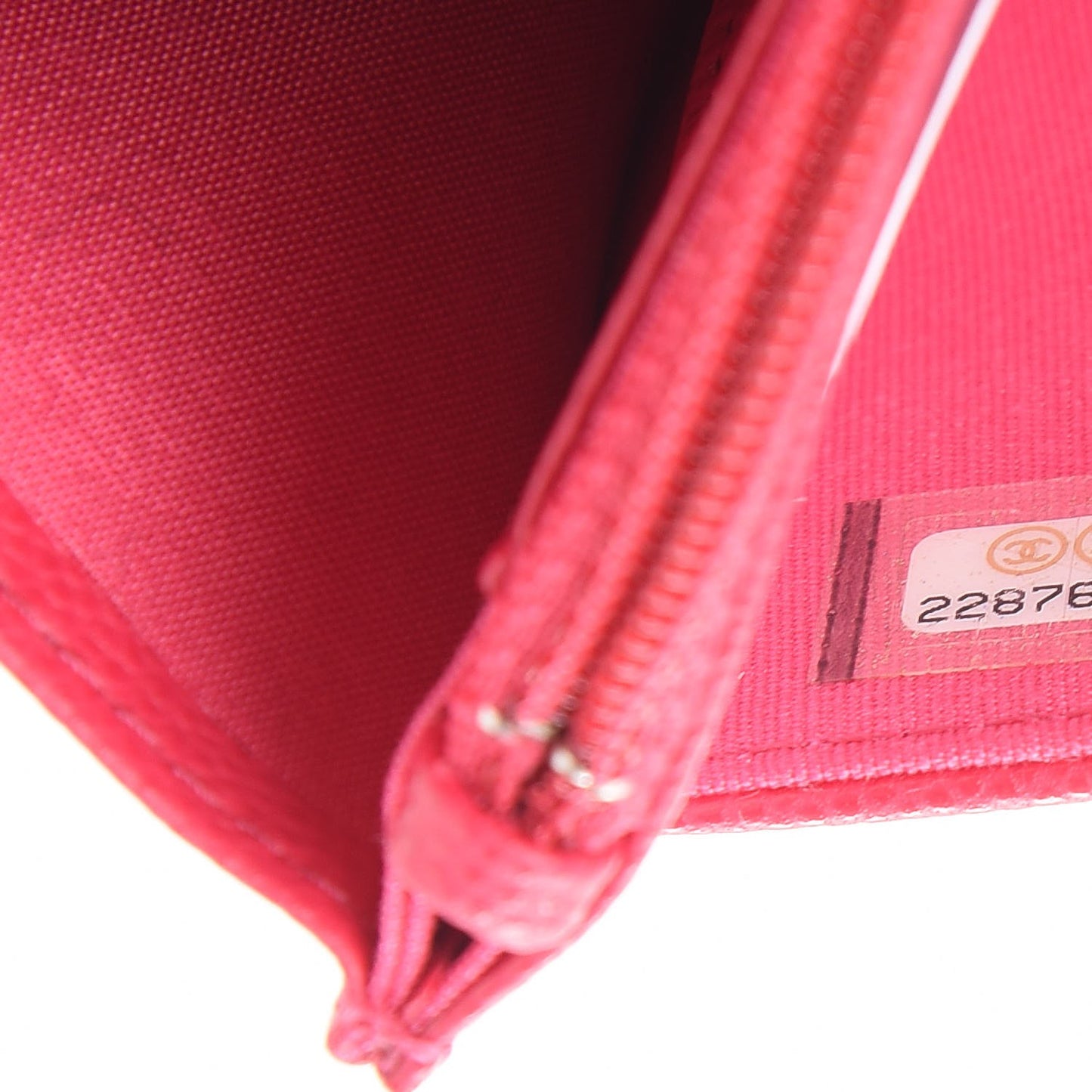 Caviar Camellia Embossed Wallet On Chain WOC Fuschia