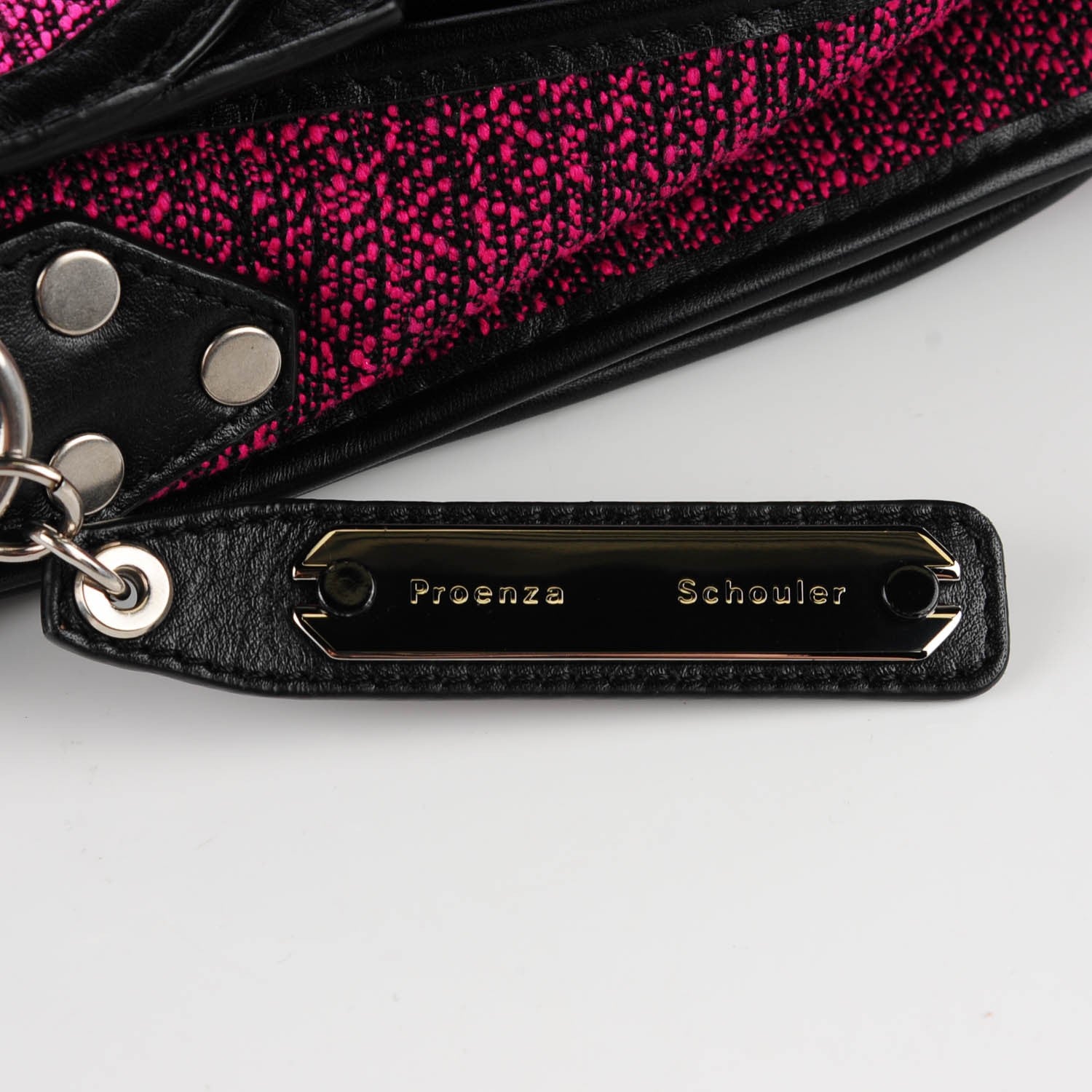 Proenza Schouler Tweed Lambskin Medium PS1 Satchel Berry Fuxia Pink 10 of 12