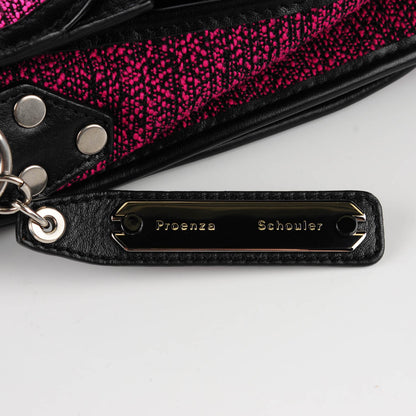 Proenza Schouler Tweed Lambskin Medium PS1 Satchel Berry Fuxia Pink 10 of 12