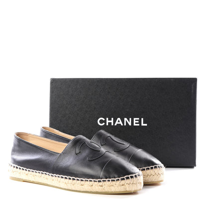 Chanel Lambskin CC Espadrilles 40 Black 10 of 10