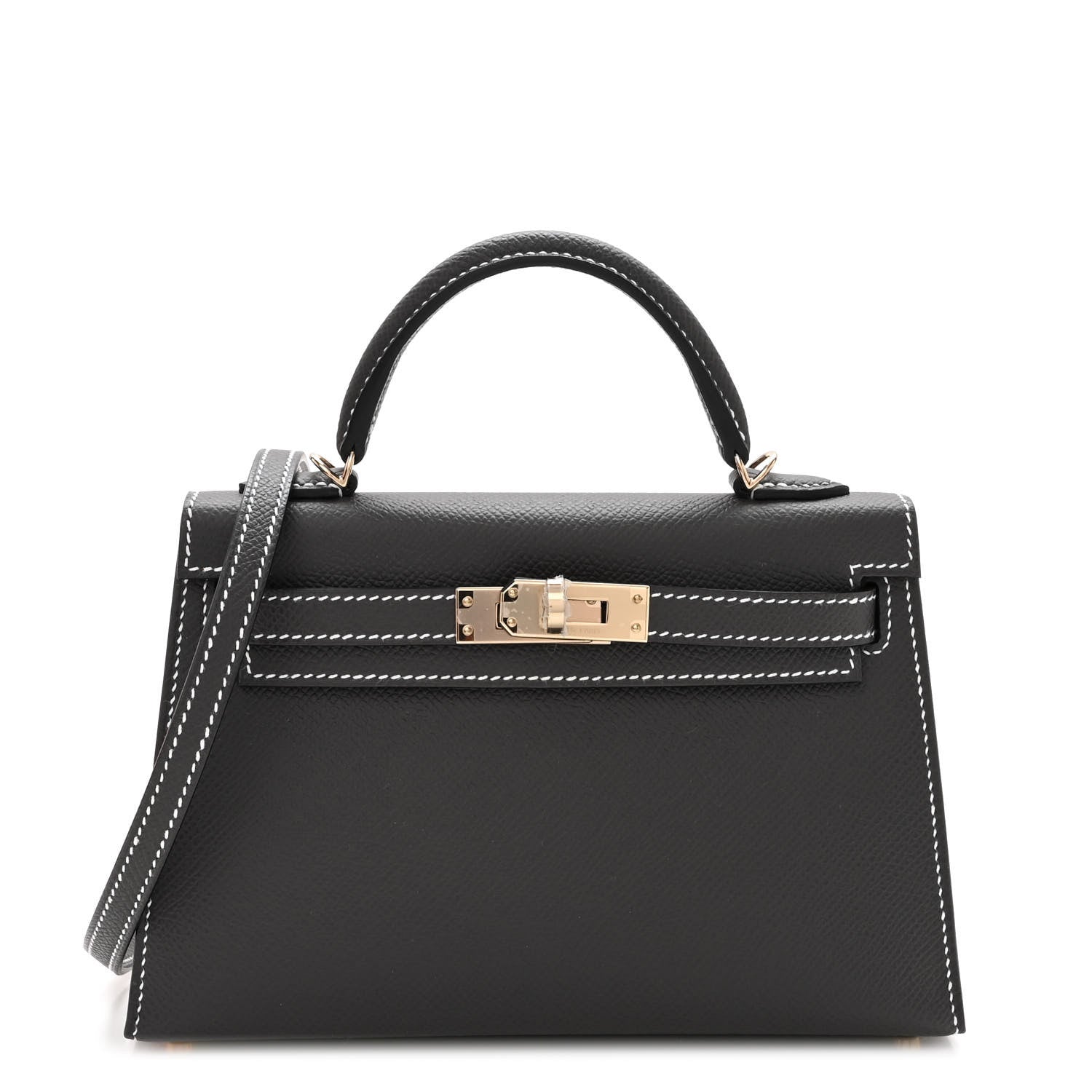 Hermes Epsom Horseshoe Mini Kelly Sellier 20 Graphite Orange 1 of 10