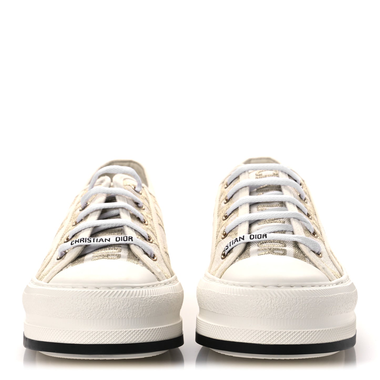 Canvas Walk'N'Dior Low Top Sneakers 41 Nude Gold