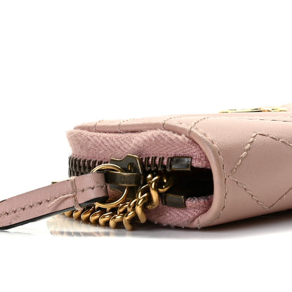 Gucci Calfskin Matelasse GG Marmont Zip Around Key Case Perfect Pink 8 of 9