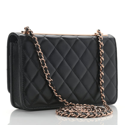 Chanel Lambskin Quilted Trendy CC Wallet On Chain WOC Black 3 of 12