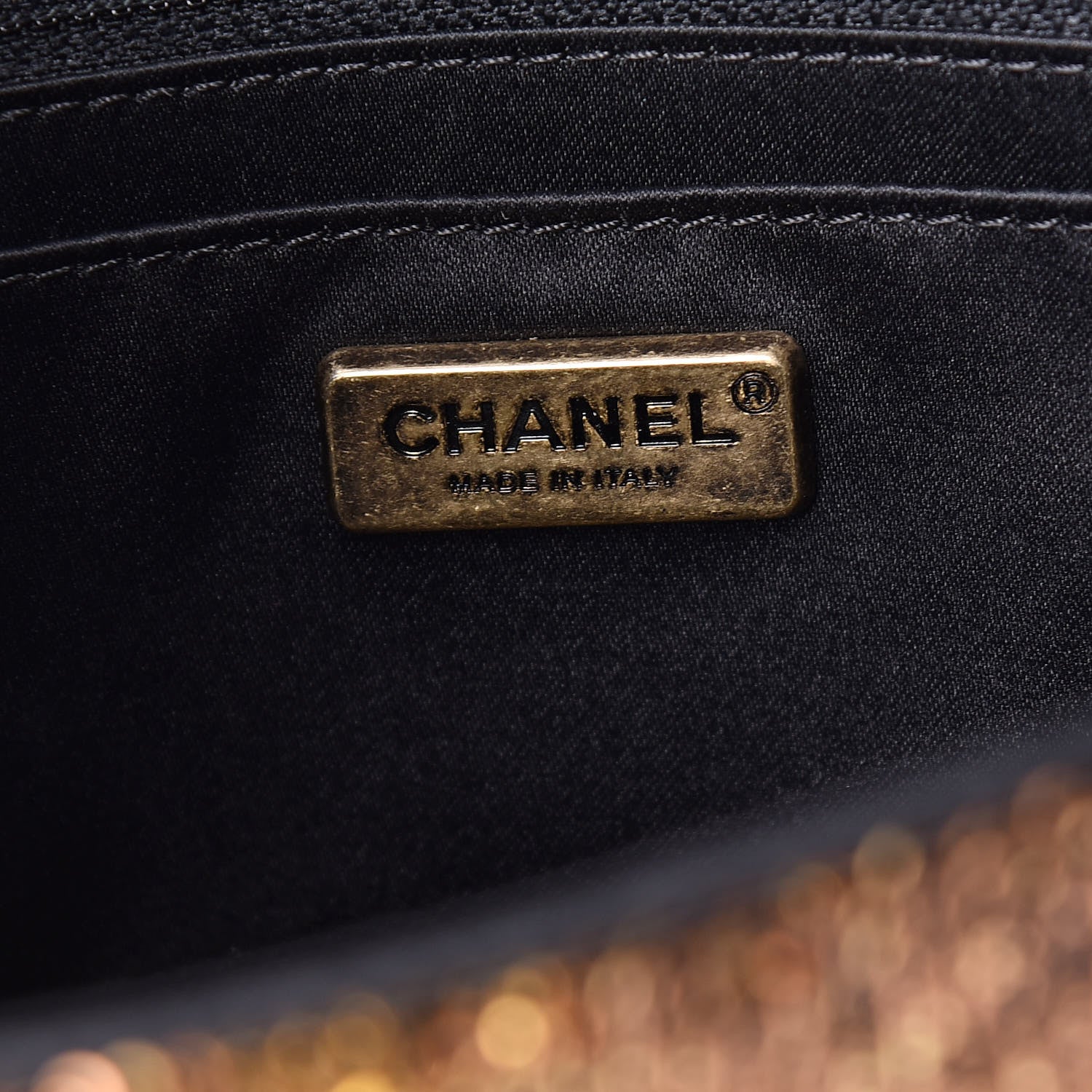 Chanel Sequin Medium Single Flap Bronze Black 6 of 11
