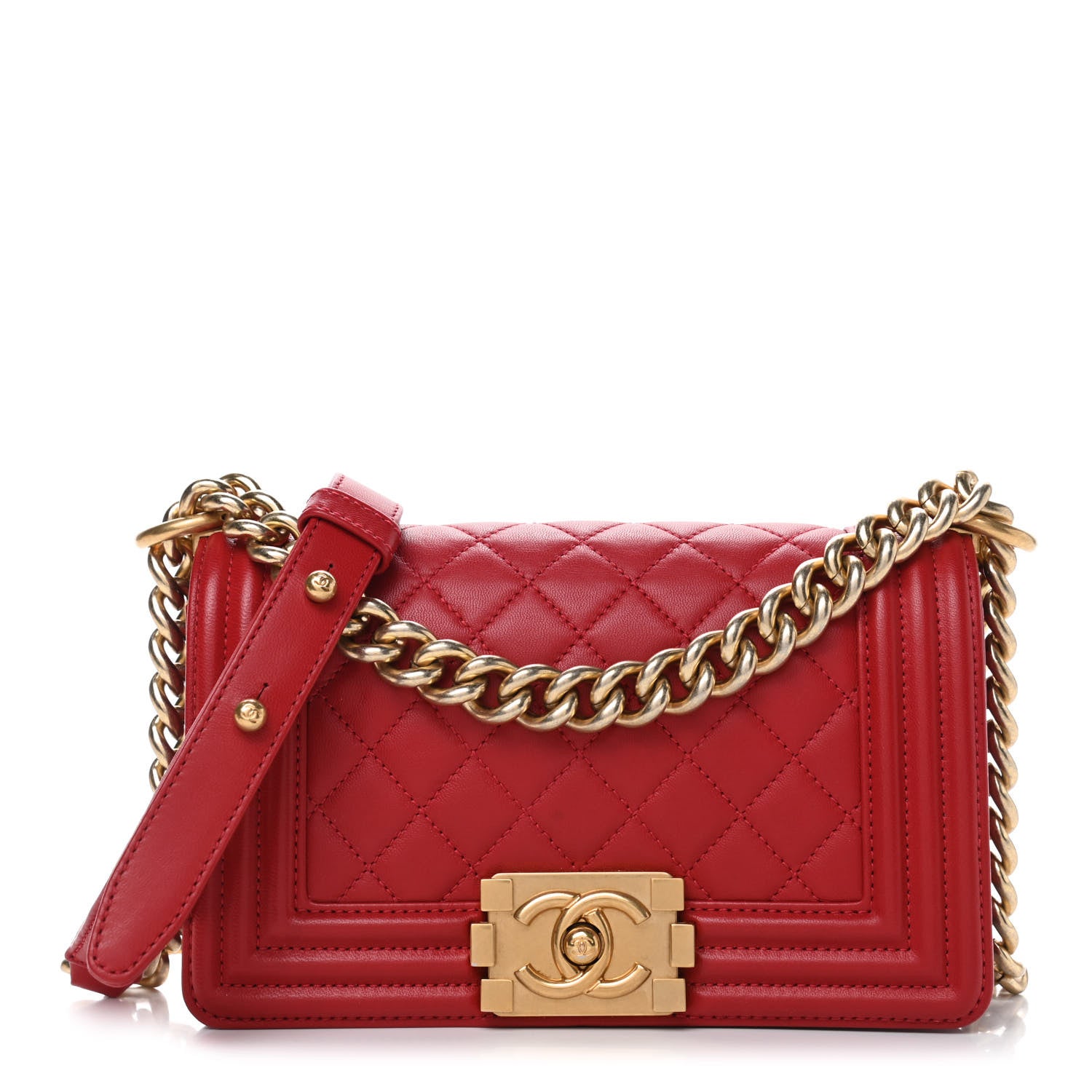 Chanel Lambskin Quilted Small Boy Flap Red 1 of 4