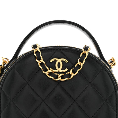 Chanel Lambskin Quilted Mini Chic Riviera Top Handle Vanity Case Black 8 of 11