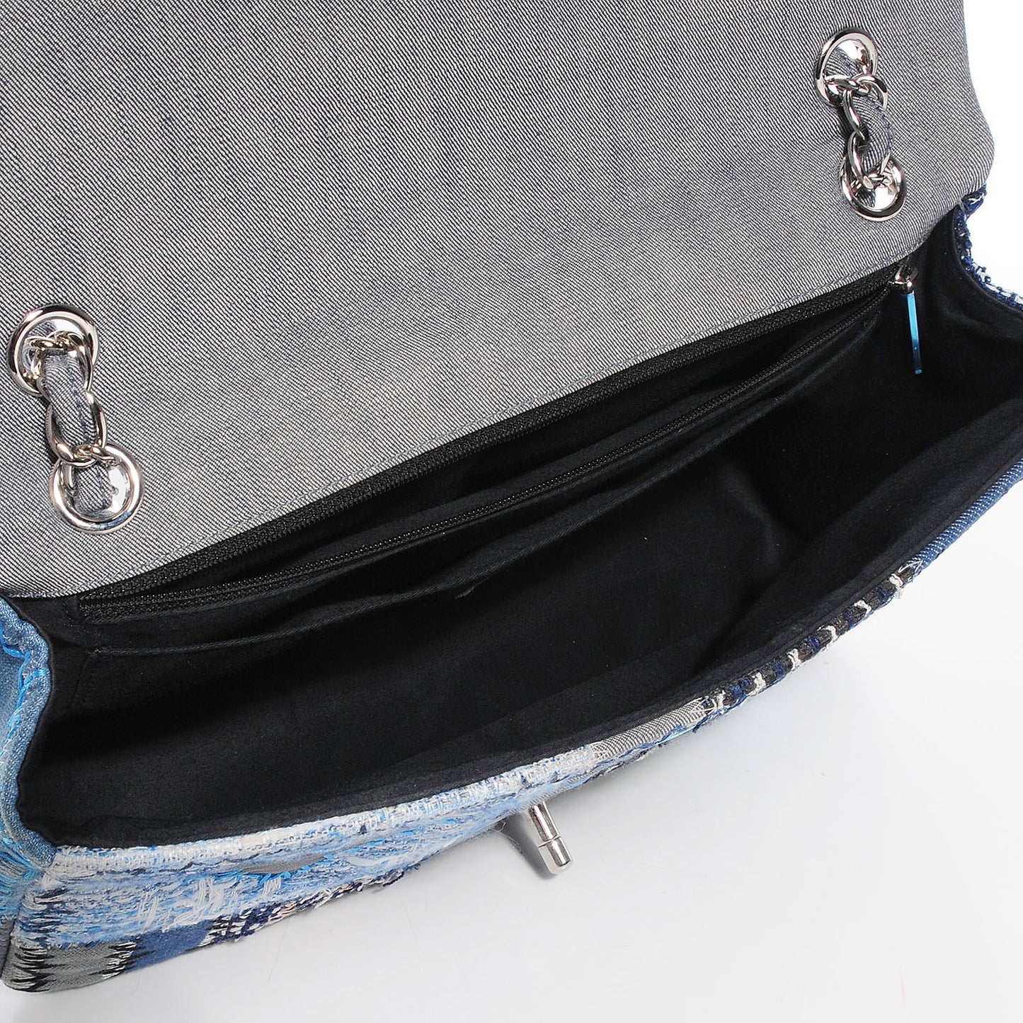 Patchwork Jumbo Single Flap Blue