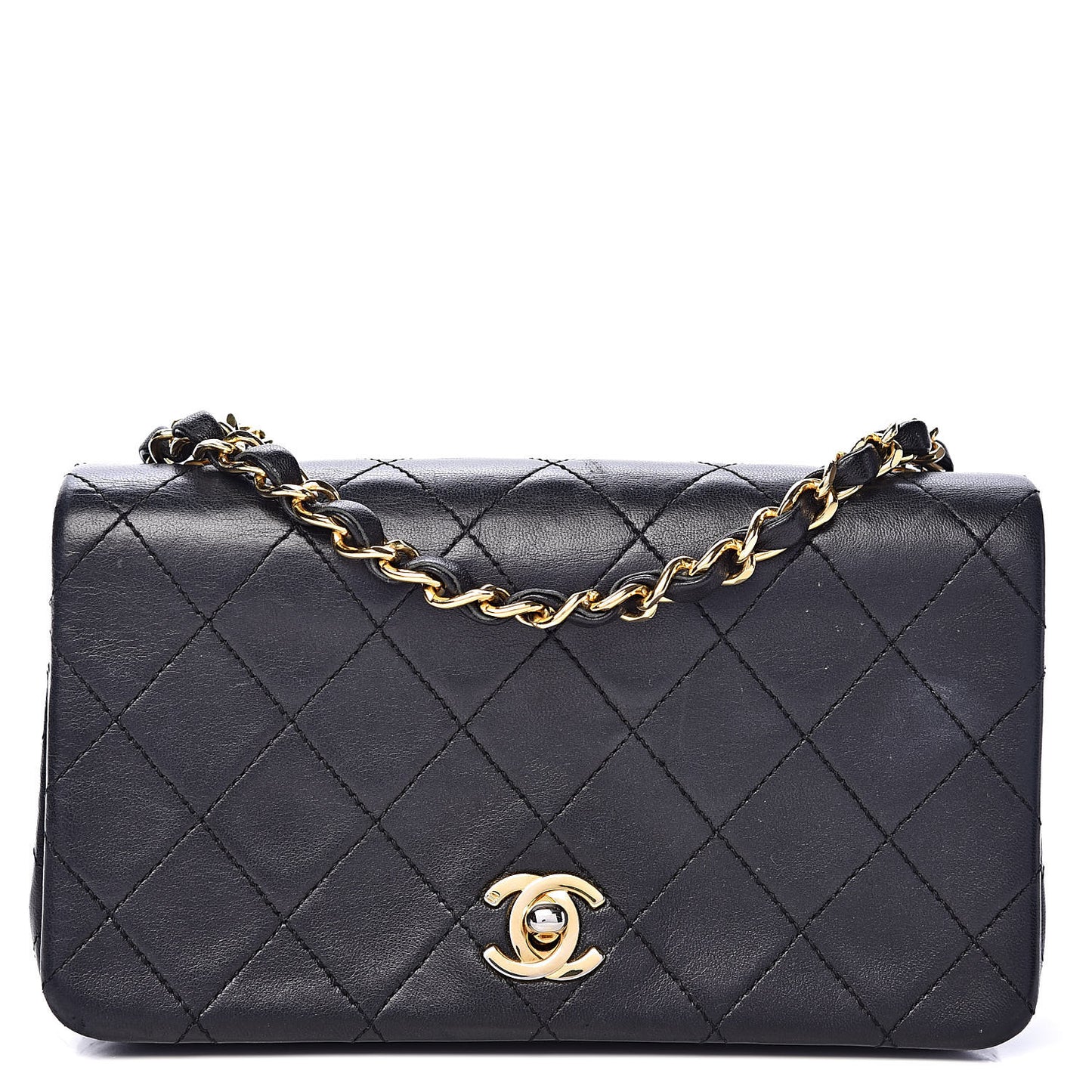 Lambskin Quilted Mini Flap Black