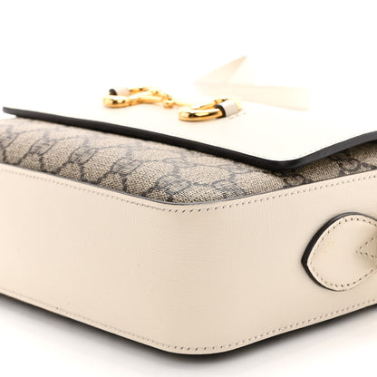 Gucci GG Supreme Monogram Small Horsebit 1955 Shoulder Bag Beige Mystic White 11 of 12
