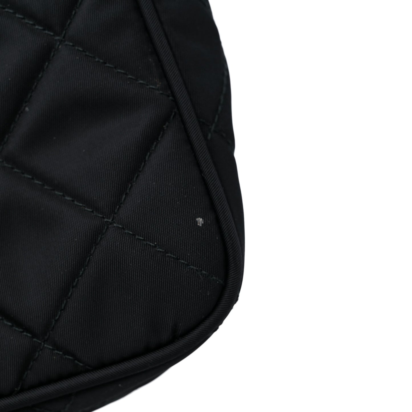 Tessuto Nylon Stitched Shoulder Bag Black