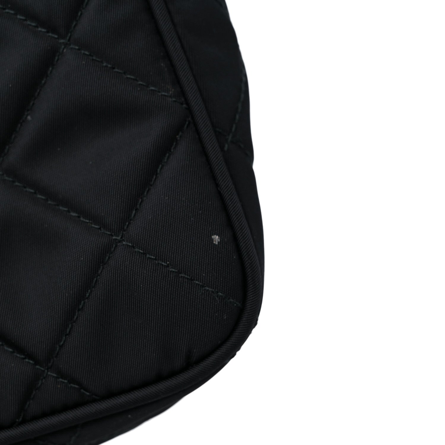 Prada Tessuto Nylon Stitched Shoulder Bag Black 9 of 9