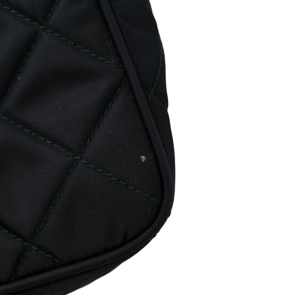 Prada Tessuto Nylon Stitched Shoulder Bag Black 9 of 9