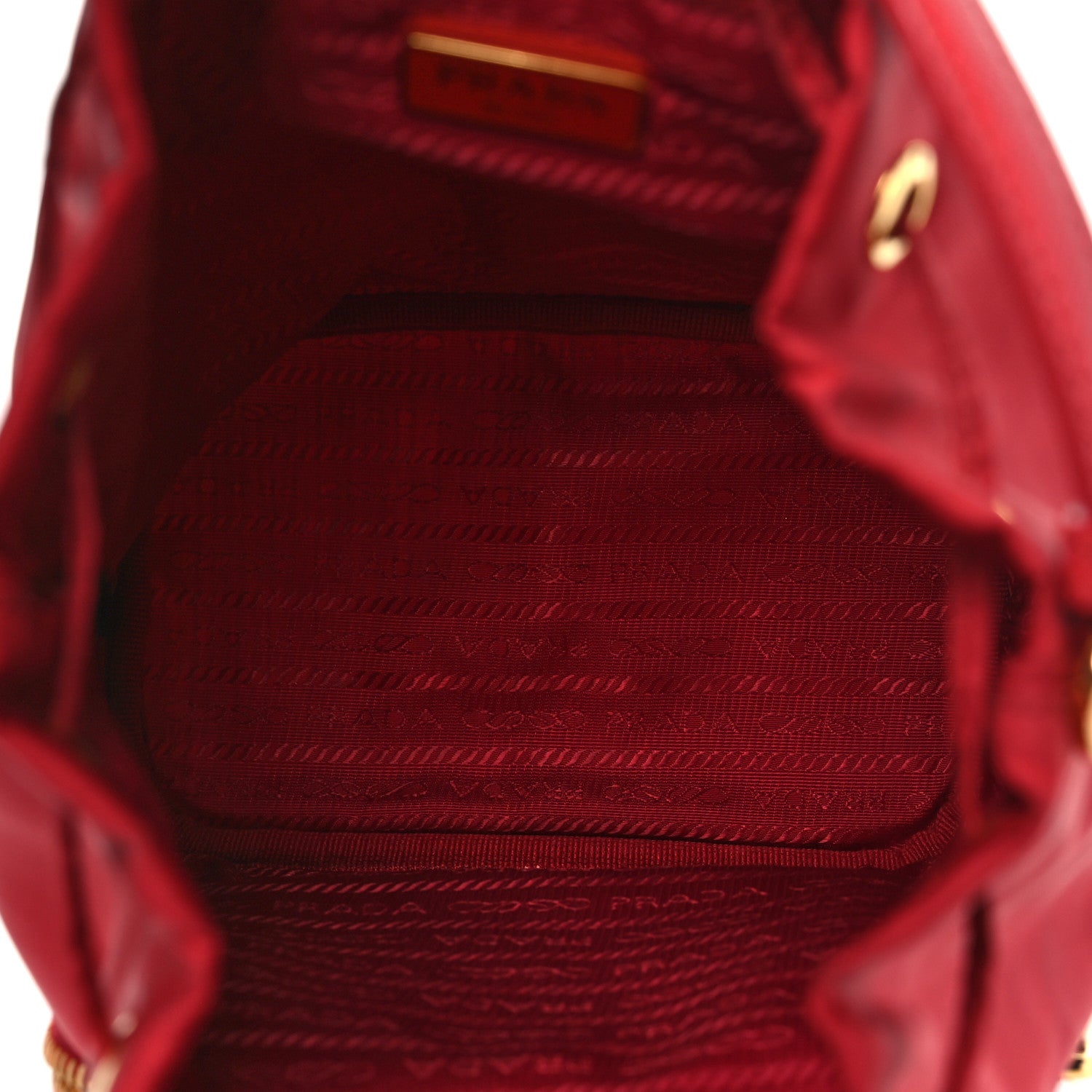 Prada Nylon Vela Saffiano Mini Bucket Crossbody Bag Fuoco 5 of 11