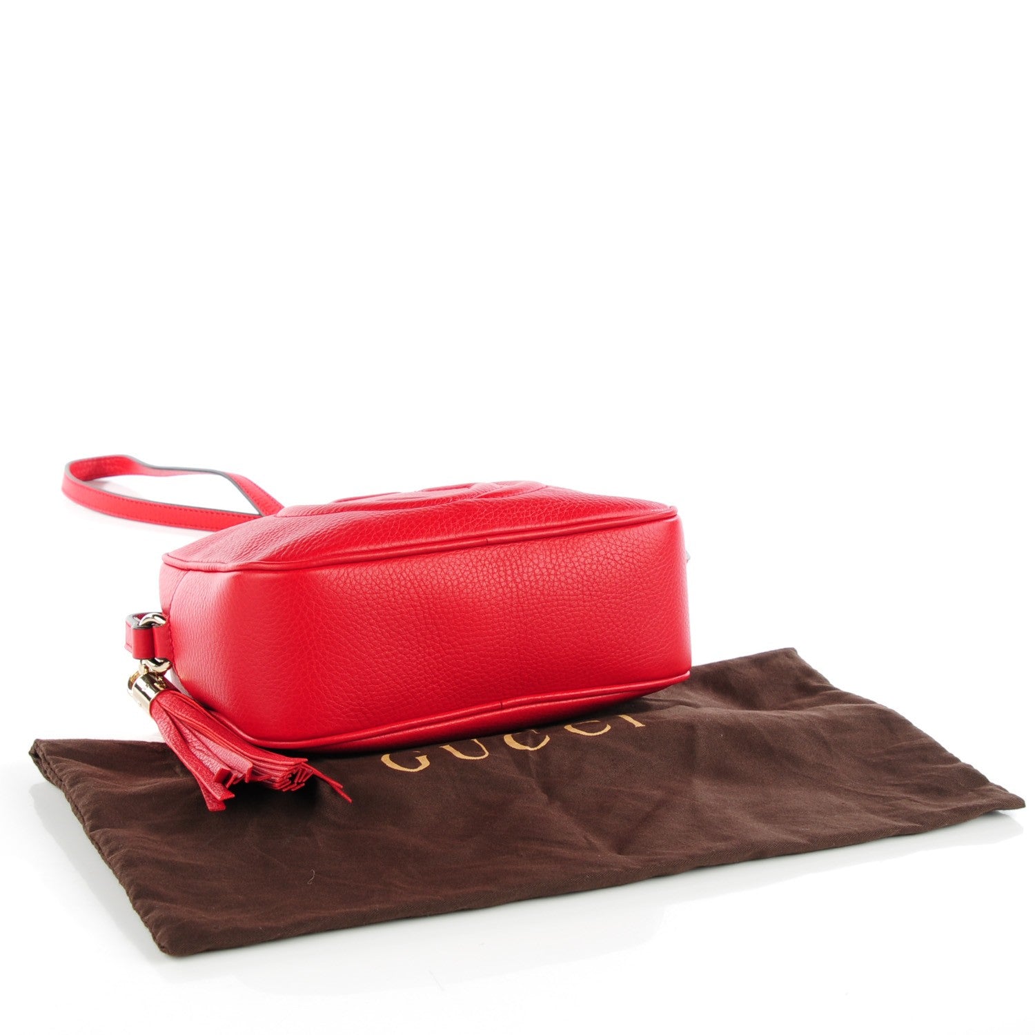 Gucci Pebbled Calfskin Small Soho Disco Bag Tabasco Red 4 of 7