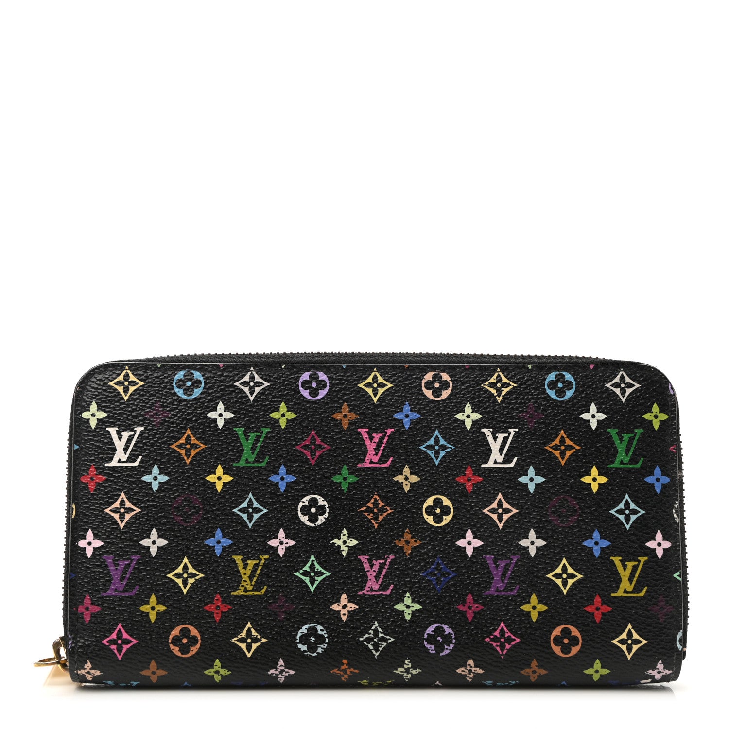 Louis Vuitton Monogram Multicolor Zippy Wallet Black Violet 1 of 6