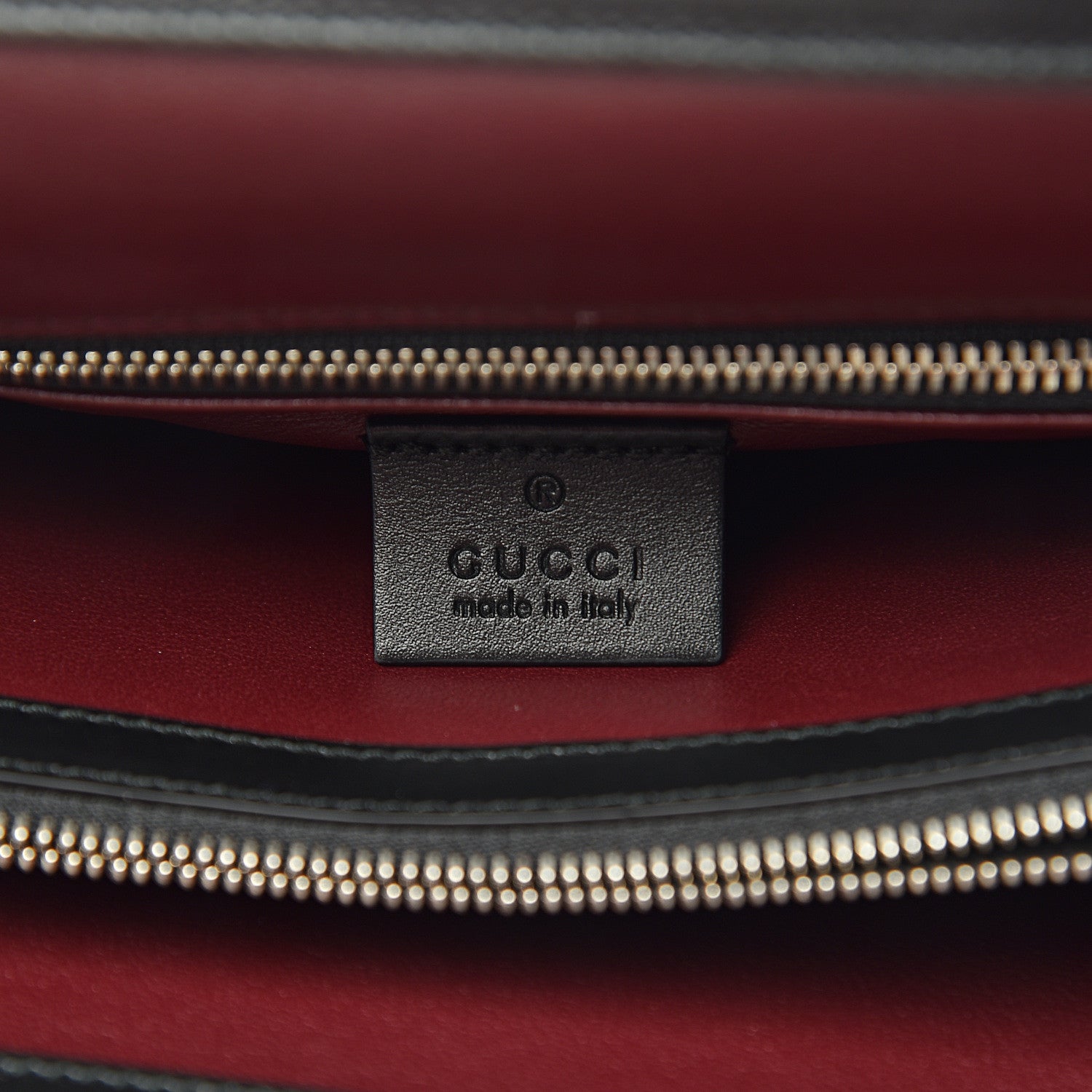 Gucci Smooth Calfskin Diagonal Striped Medium Zumi Top Handle Bag Black Beige 6 of 10