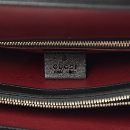 Gucci Smooth Calfskin Diagonal Striped Medium Zumi Top Handle Bag Black Beige 6 of 10