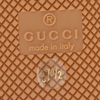 Gucci Lame GG Monogram Nubuck Web Screener Sneakers 37.5 Dusty Milk Yellow 7 of 8
