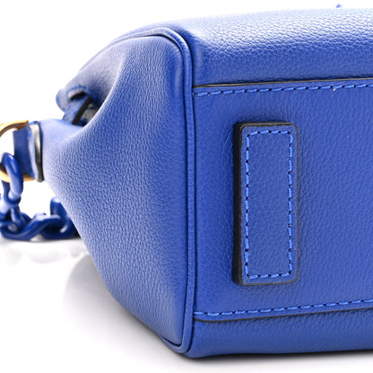 Versace Grained Calfskin Small La Medusa Top Handle Bag Lapis 8 of 9