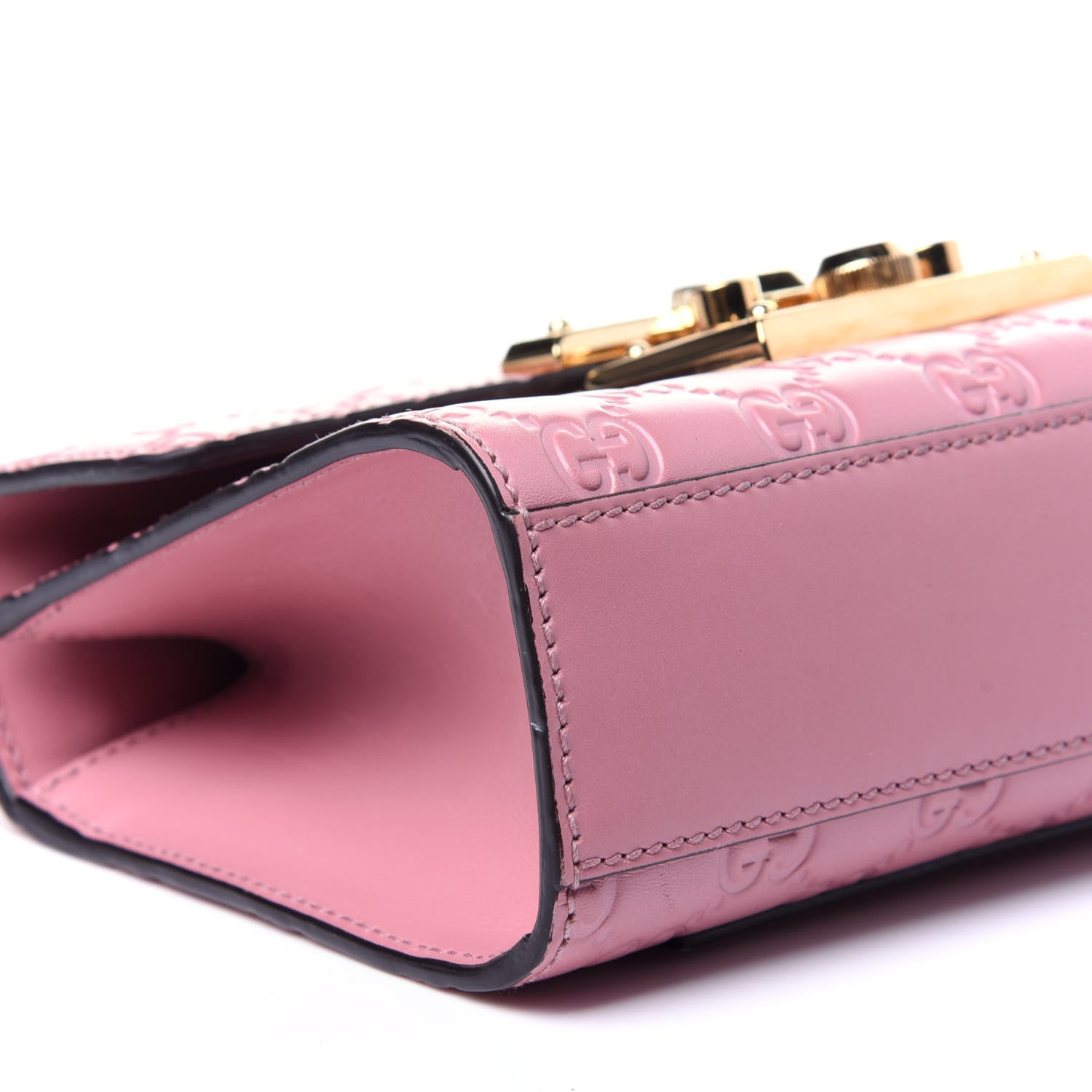 Gucci Guccissima Small Padlock Shoulder Bag Rose Baby Candy 6 of 12
