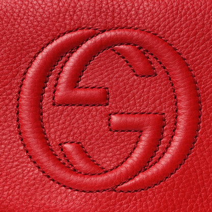 Gucci Pebbled Calfskin Small Soho Flap Crossbody Red 7 of 9